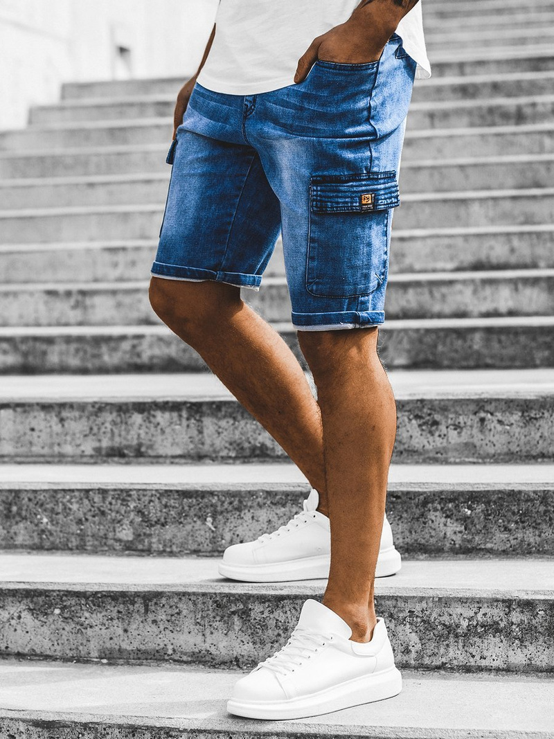 Vīriešu džinsa šorti debesu zili OZONEE RF/HY330/3