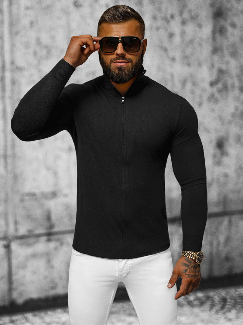 Vīriešu svīteris melns OZONEE NB/MM6004/4Z