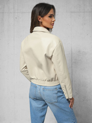 Sieviešu ādas jaka smilšu OZONEE O/G116