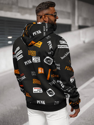 Vīriešu džemperis ar kapuci melns OZONEE JS/8B1250/3