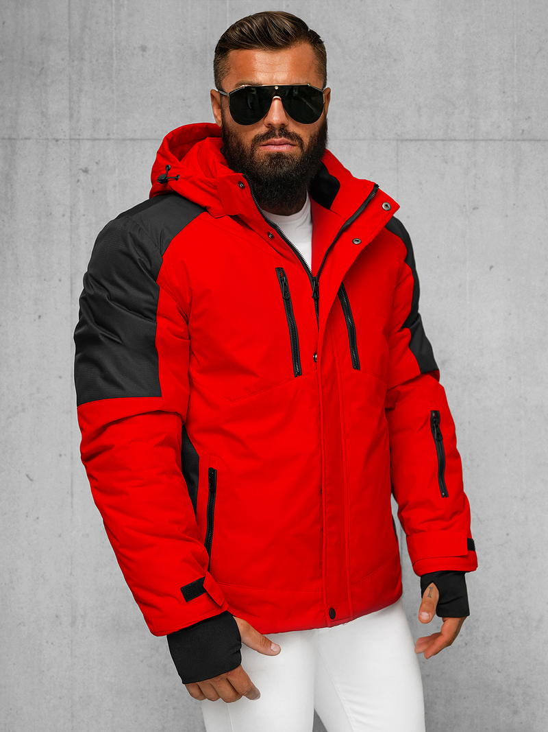 Vīriešu ziemas jaka sarkana OZONEE JS/91M9902/270Z