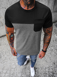 Vīriešu t-krekls melni-grafīta OZONEE JS/8T91/5