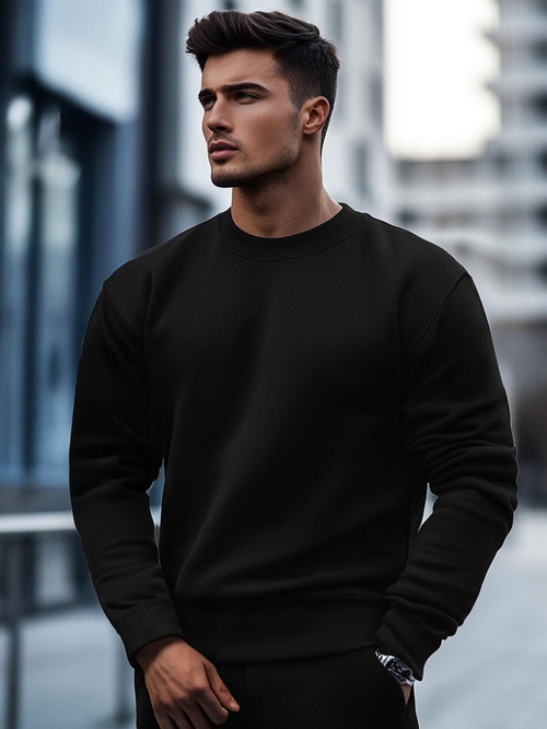 Vīriešu džemperis melns OZONEE JS/2001-10Z