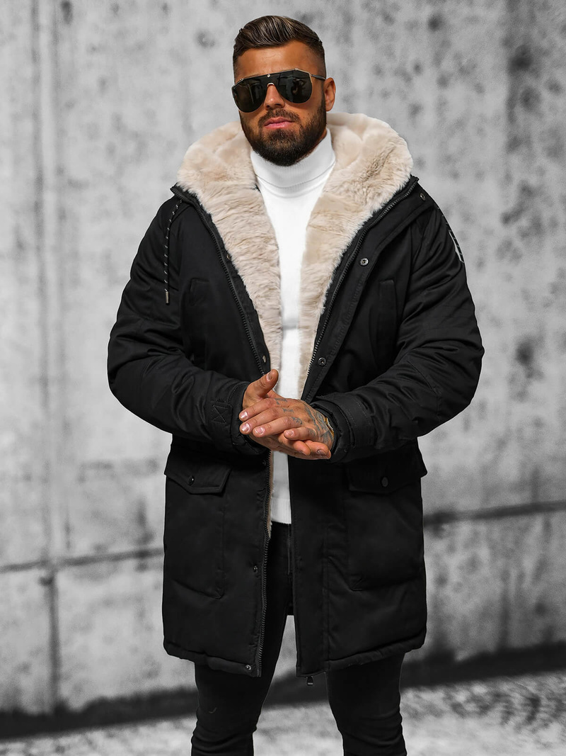 Vīriešu parka melna OZONEE JS/5M120/392