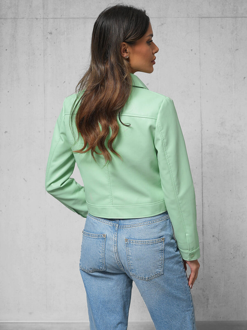 Sieviešu ādas jaka piparmētra OZONEE O/G117