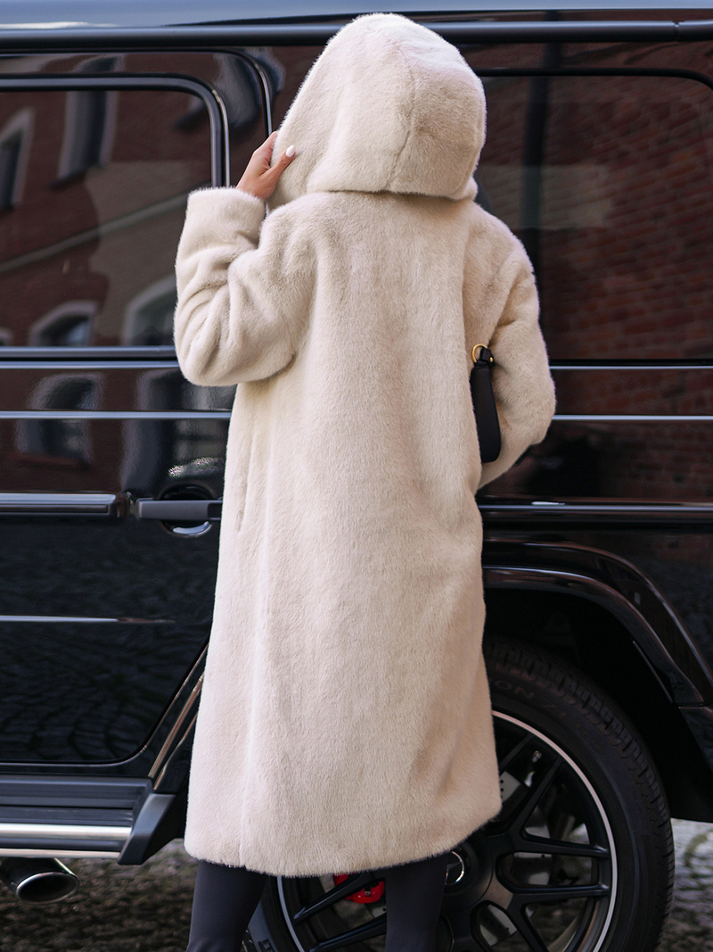 Sieviešu kažokādas ziemas jaka smilšu OZONEE JS/11Z8250