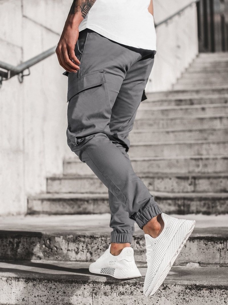 Vīriešu chino jogger bikses pelēkas OZONEE G/2788