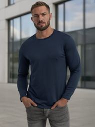 Vīriešu t-krekls ar garām piedurknēm tumši zils OZONEE JS/DB71/5