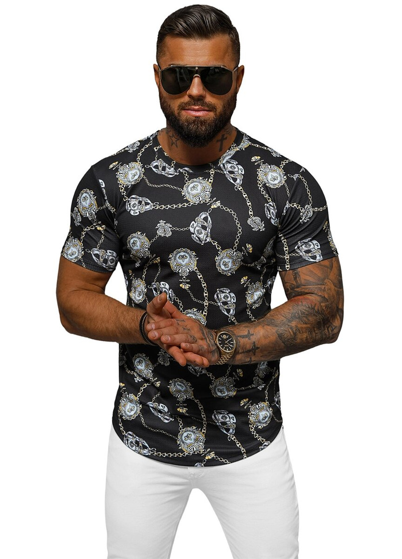 Vīriešu t-krekls melns OZONEE O/PT012