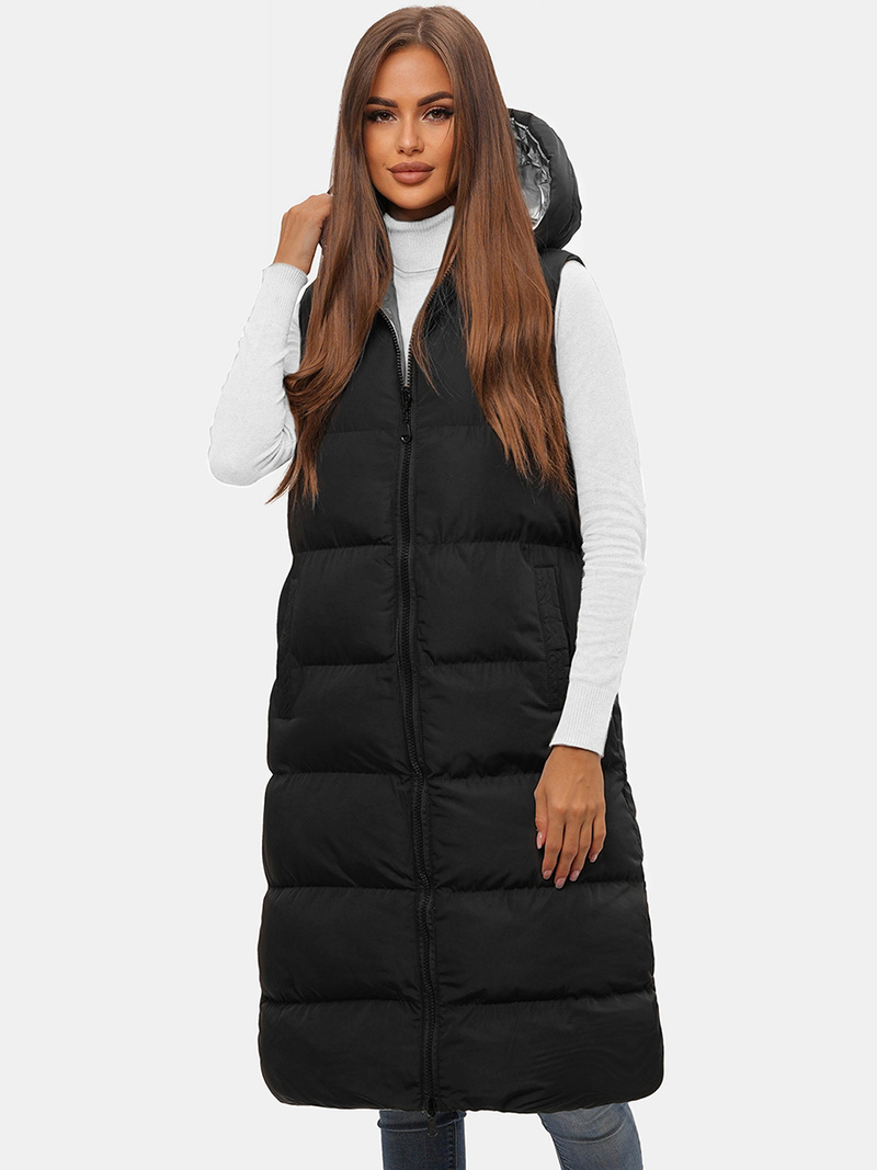 Sieviešu divpusēja veste melna OZONEE JS/5M755/392