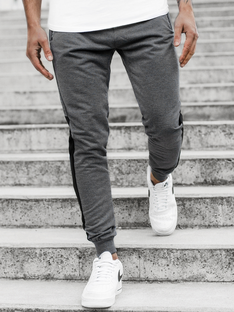 Vīriešu sporta bikses grafīta OZONEE JS/YLB88010Z