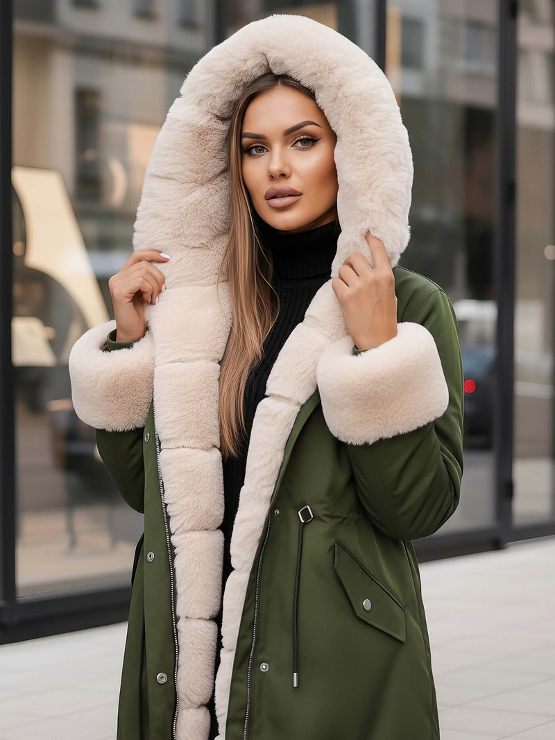 Sieviešu ziemas jaka zaļa OZONEE JS/M763/136Z