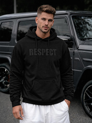 Vīriešu džemperis ar kapuci melna OZONEE JS/8B1968/3