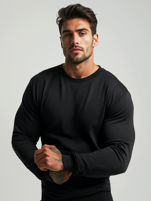 Vīriešu džemperis melns OZONEE JS/2001-10Z