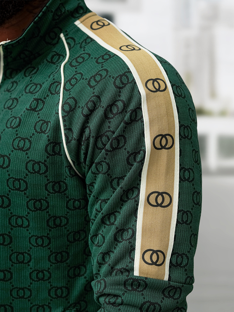 Vīriešu treniņtērps zaļš OZONEE O/FF5110AB