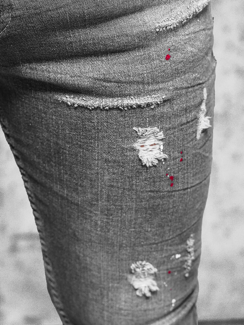 Vīriešu džinsi grafīta OZONEE O/MB459