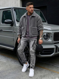 Vīriešu džinsi grafīta OZONEE O/E10017Z