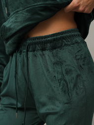 Sieviešu velūra treniņtērpa komplekts tumši zaļa OZONEE O/8C1175/9Z