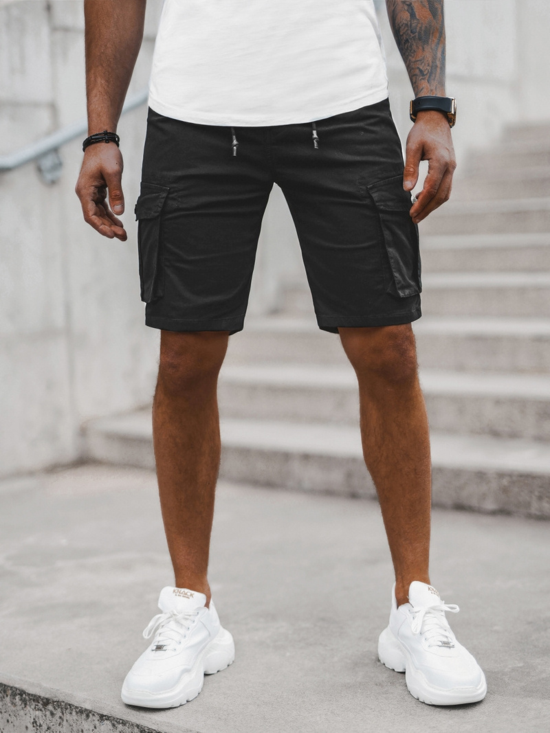 Vīriešu chino šorti melni OZONEE T/BB70011/1