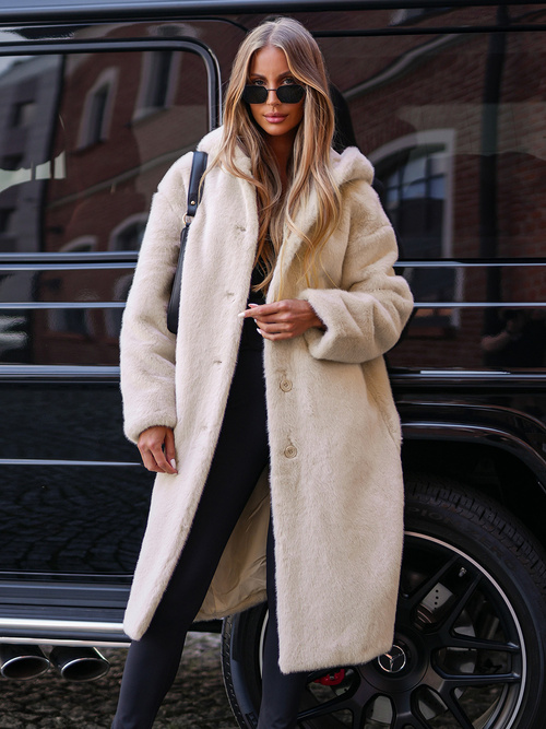 Sieviešu kažokādas ziemas jaka smilšu OZONEE JS/11Z8250