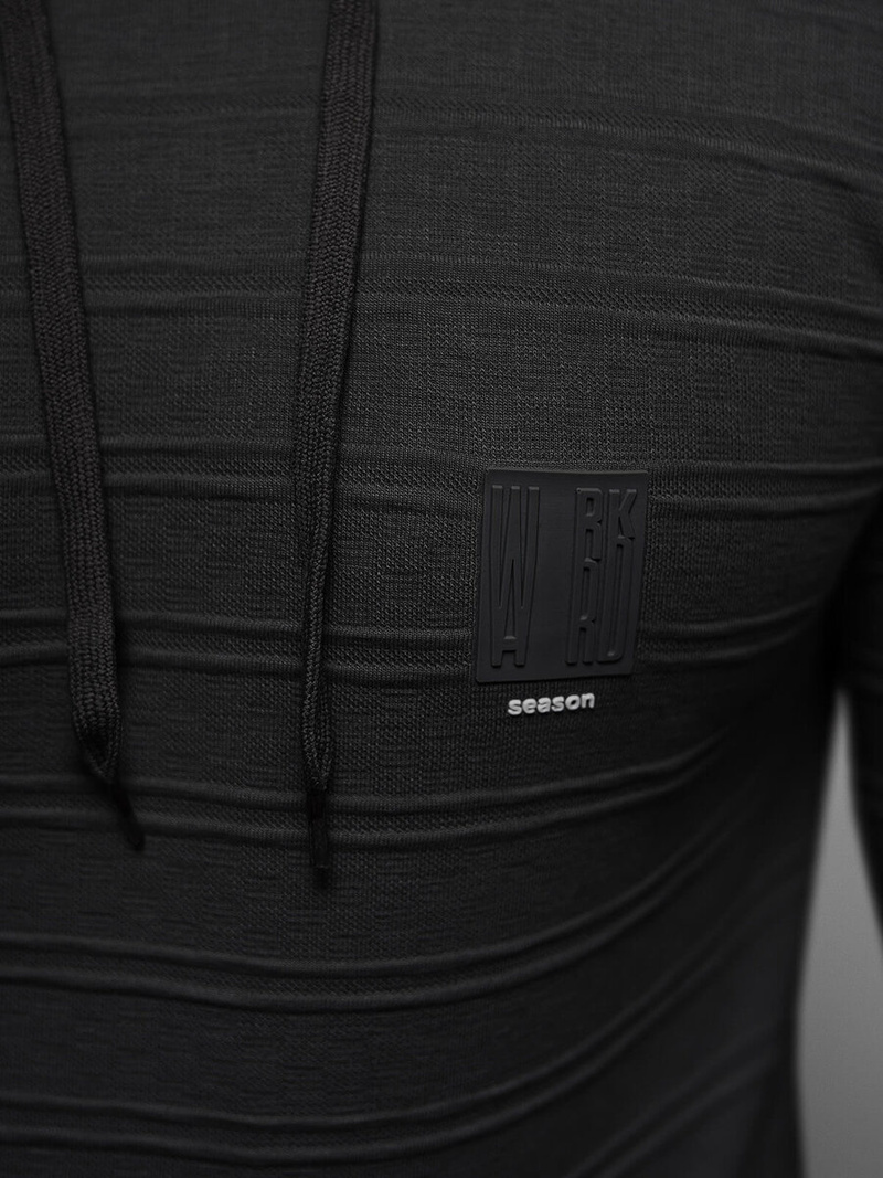 Vīriešu džemperis ar kapuci melna OZONEE O/TB2272