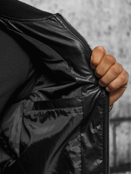 Vīriešu ādas virsjaka melna OZONEE O/11Z8099