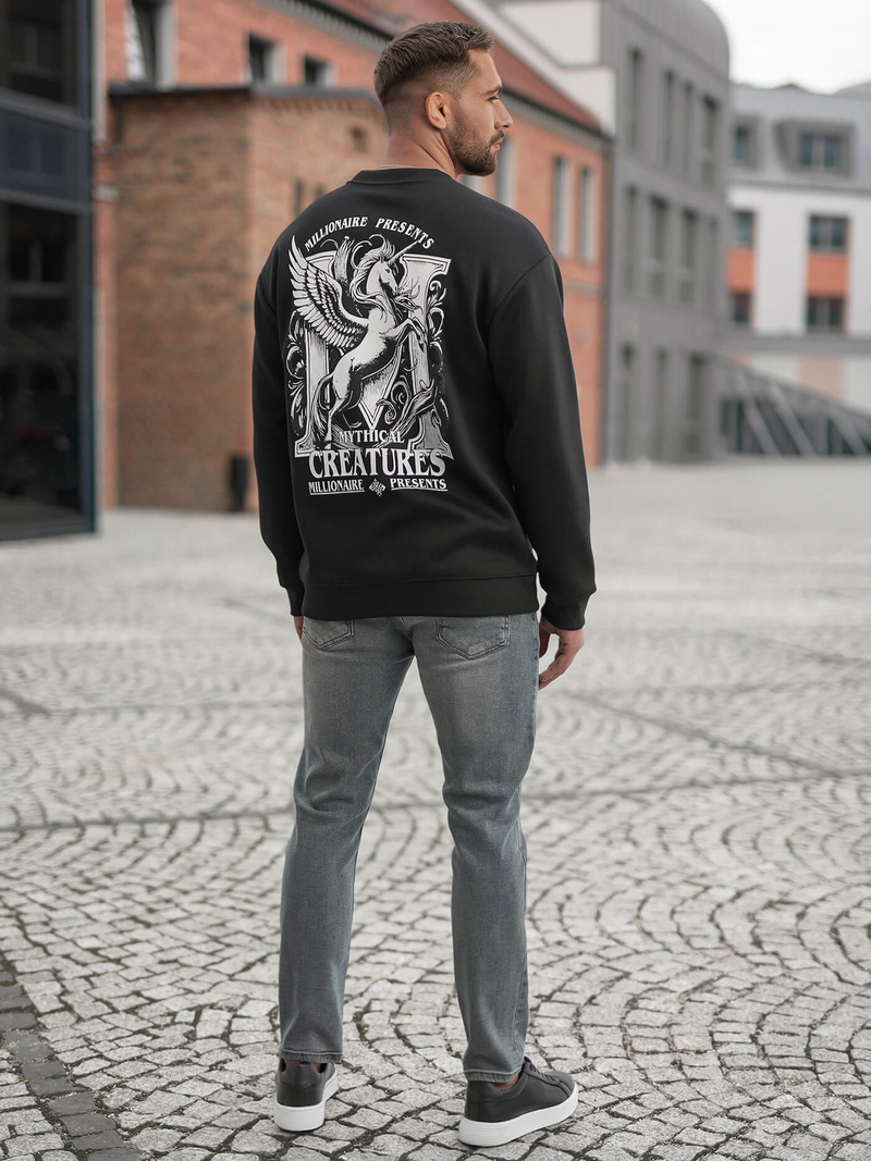 Vīriešu džemperis melns OZONEE JS/65B3919/3