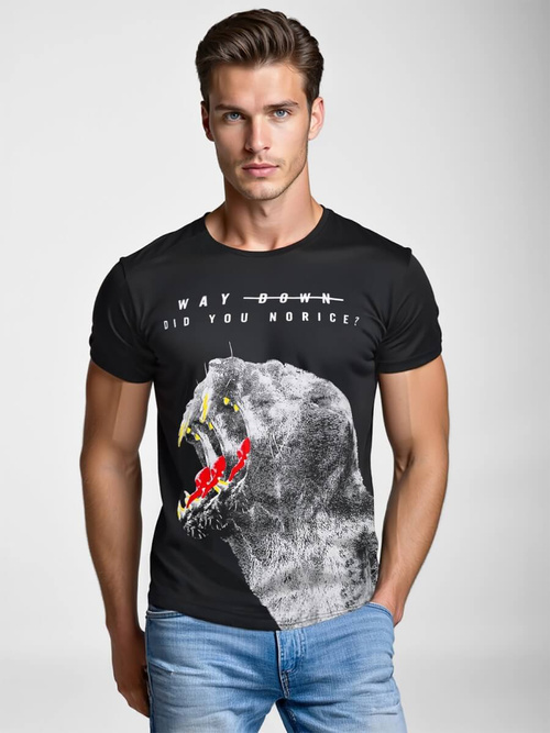 Vīriešu T-krekls Melns OZONEE O/T127/3Z