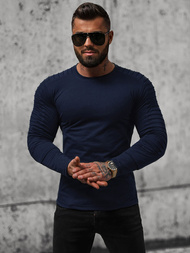 Vīriešu t-krekls ar garām piedurknēm tumši zils OZONEE O/B262