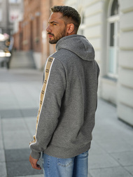 Vīriešu džemperis ar kapuci grafīta OZONEE JS/8B1729/5