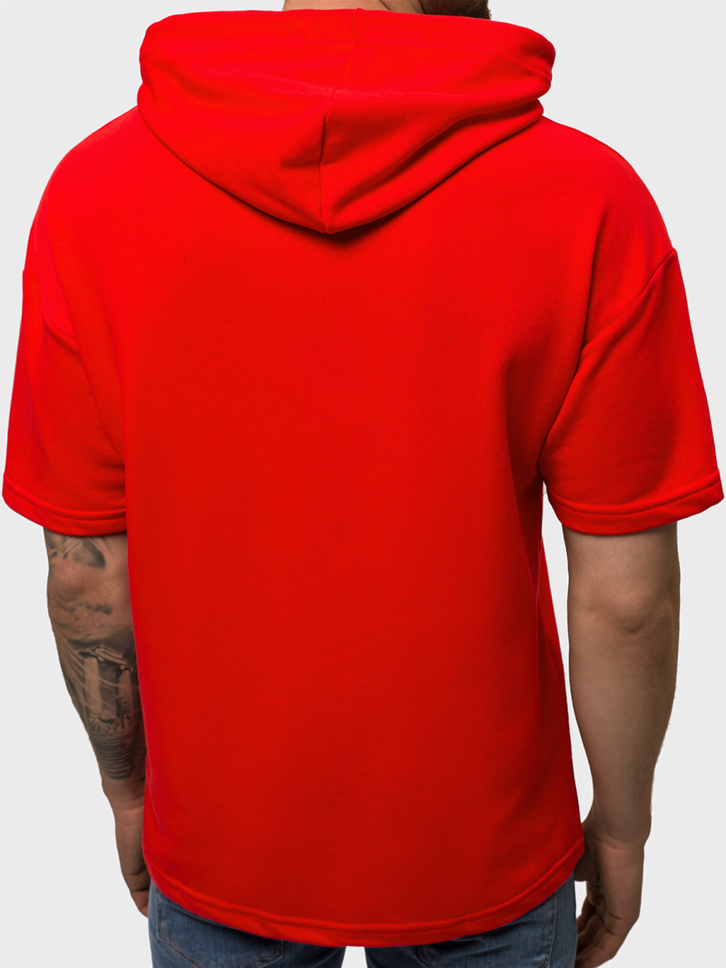 Vīriešu džemperis ar kapuci sarkana OZONEE B/20402010