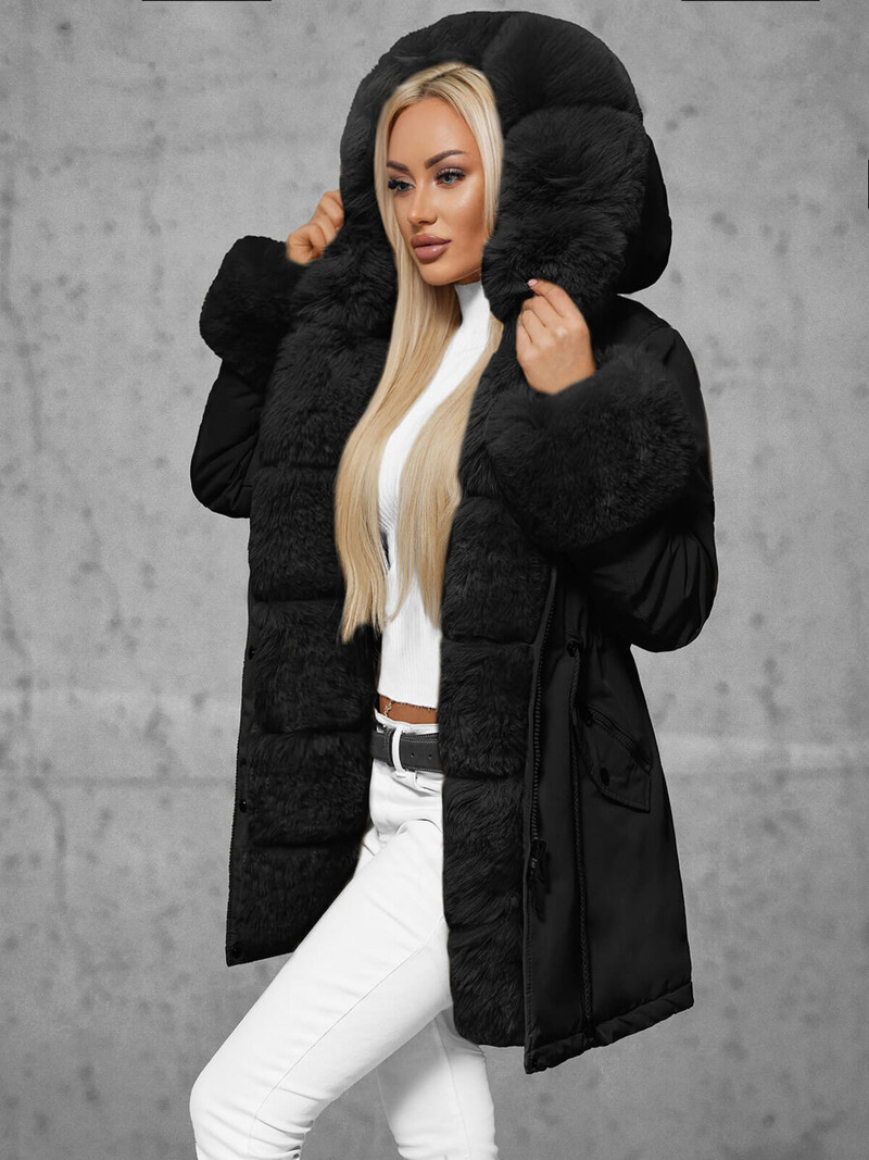 Sieviešu ziemas jaka melna OZONEE JS/16M9062/392Z