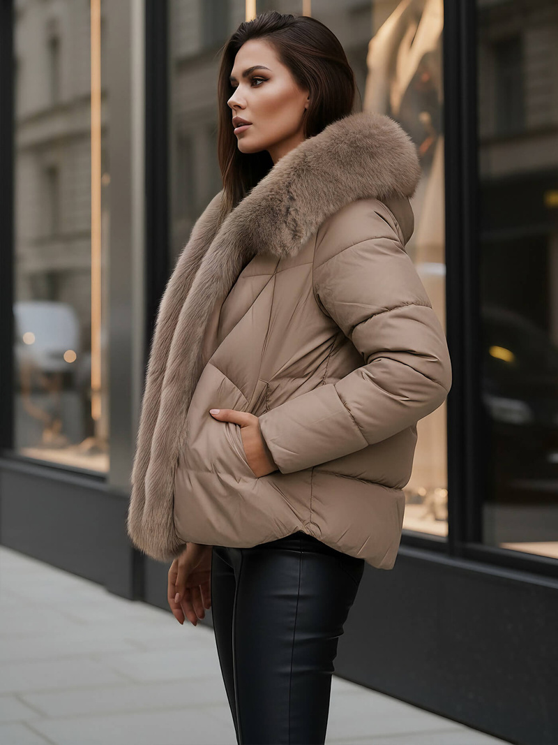 Sieviešu jaka tumši-smilšu OZONEE O/16M9179/84