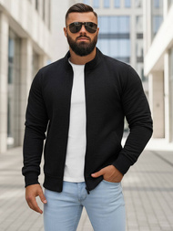 Vīriešu džemperis ar rāvējslēdzēju melns OZONEE JS/2002Z