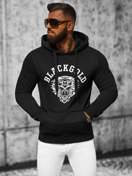 Vīriešu džemperis ar kapuci melna OZONEE NB/MF2007