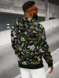 Vīriešu džemperis ar kapuci melna OZONEE JS/8B1186/3