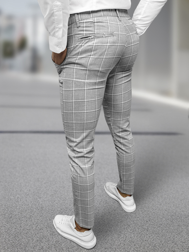 Vīriešu chino bikses pelēkas OZONEE DJ/5522Z