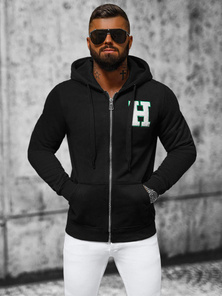 Vīriešu džemperis ar kapuci melns OZONEE NB/MF2006