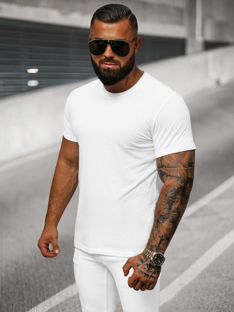 Vīriešu T-krekls balts OZONEE O/T1277/1