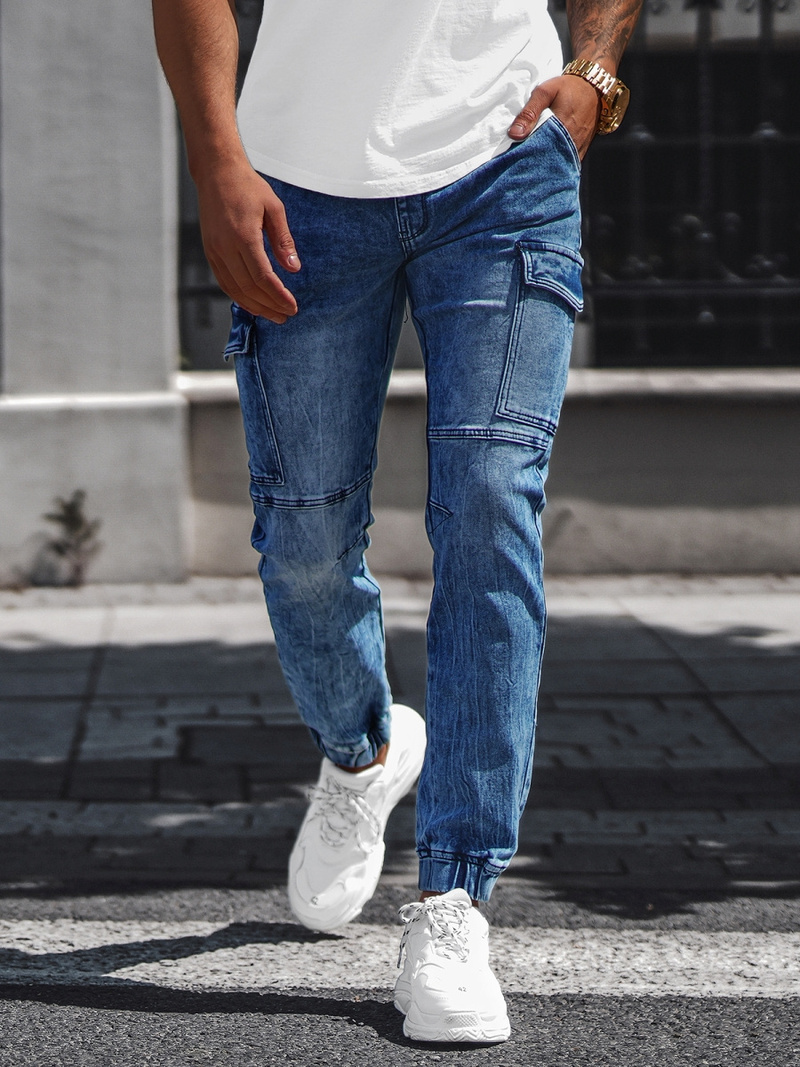 Vīriešu jogger bikses debesu zili OZONEE NB/MP0058B