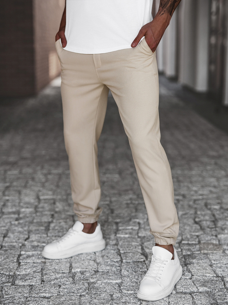 Vīriešu chino jogger bikses smilšu OZONEE DJ/5539Z