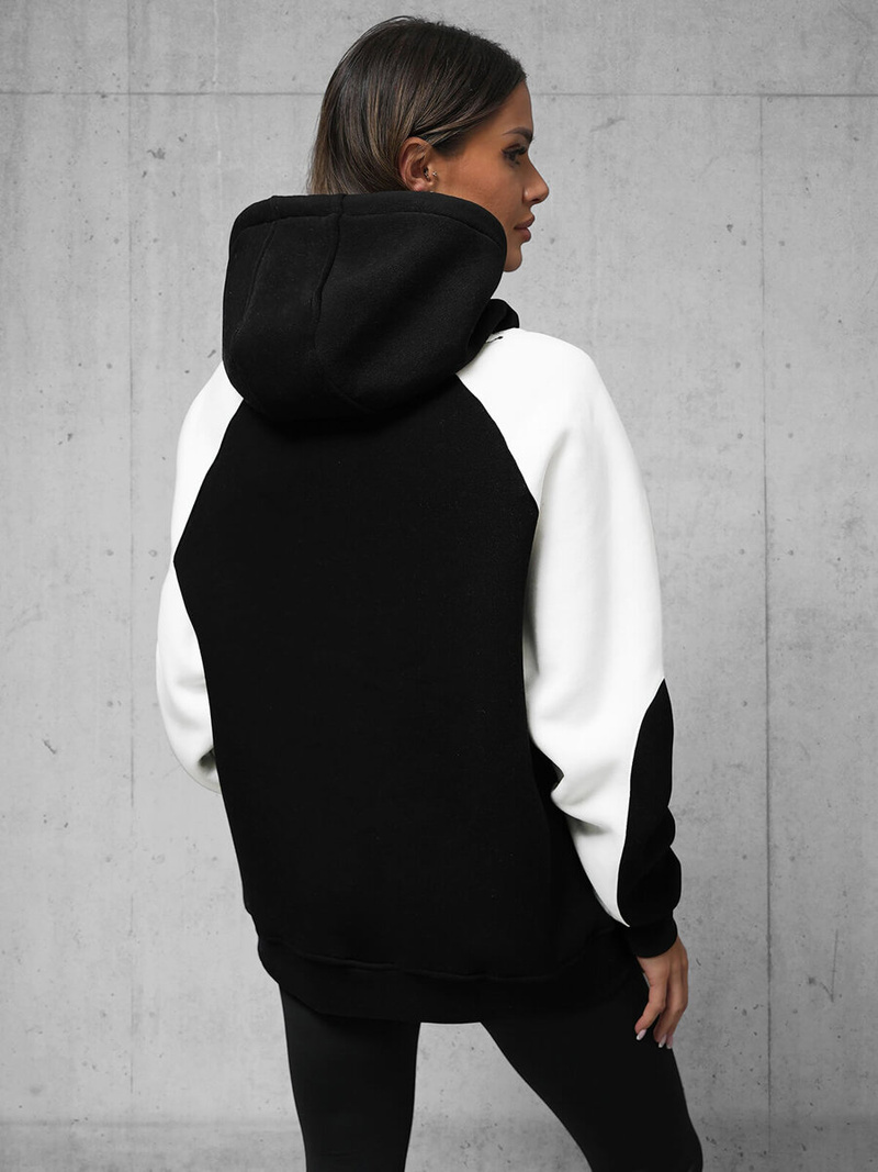 Džemperis ar kapuci melna OZONEE O/SWE23037Z