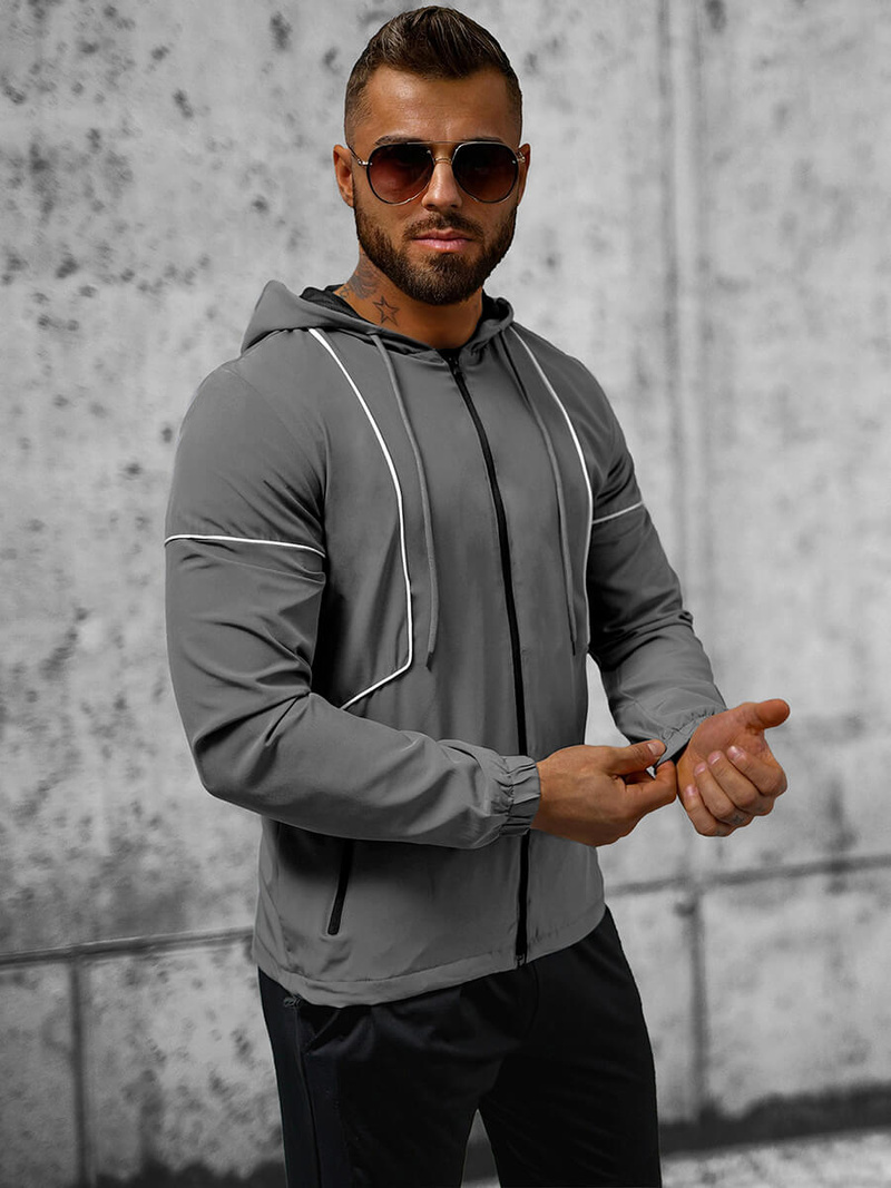 Vīriešu pārejas virsjaka pelēka OZONEE JS/M10300