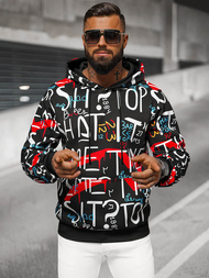 Vīriešu džemperis ar kapuci melns OZONEE JS/8B1233/3