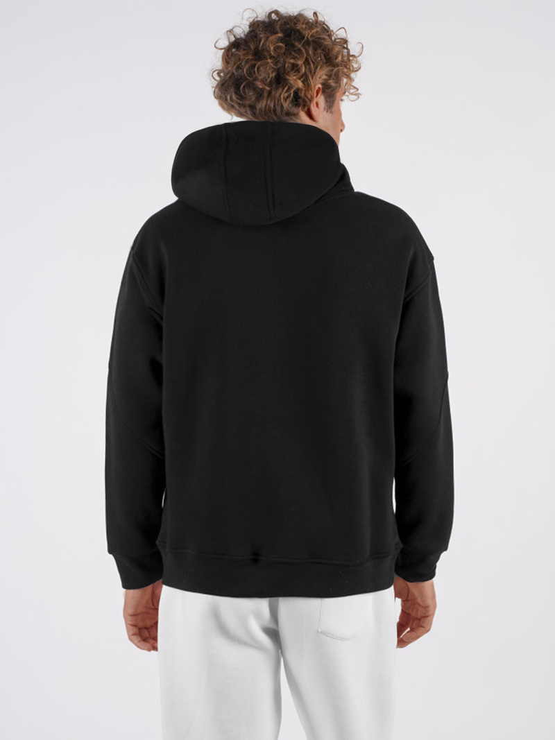 Džemperis ar kapuci melna OZONEE O/SWE23019Z