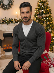 Vīriešu svīteris grafīta OZONEE NB/MM6006/3Z