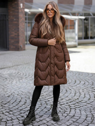 Sieviešu ziemas jaka šokolāde OZONEE JS/5M3229/158