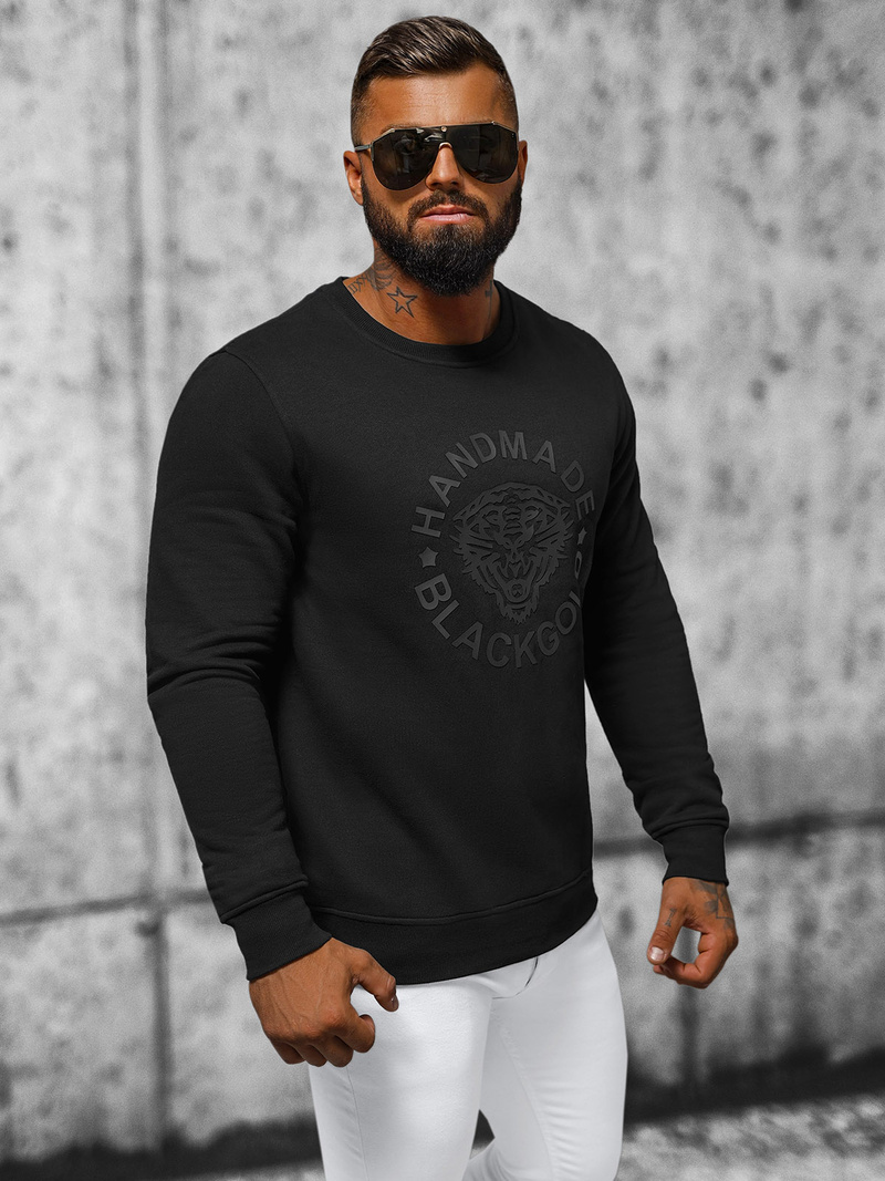 Vīriešu džemperis melns OZONEE NB/MF2008