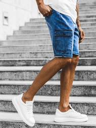 Vīriešu džinsa šorti debesu zili OZONEE RF/HY330/3