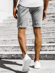 Vīriešu chino šorti pelēki OZONEE DJ/1002